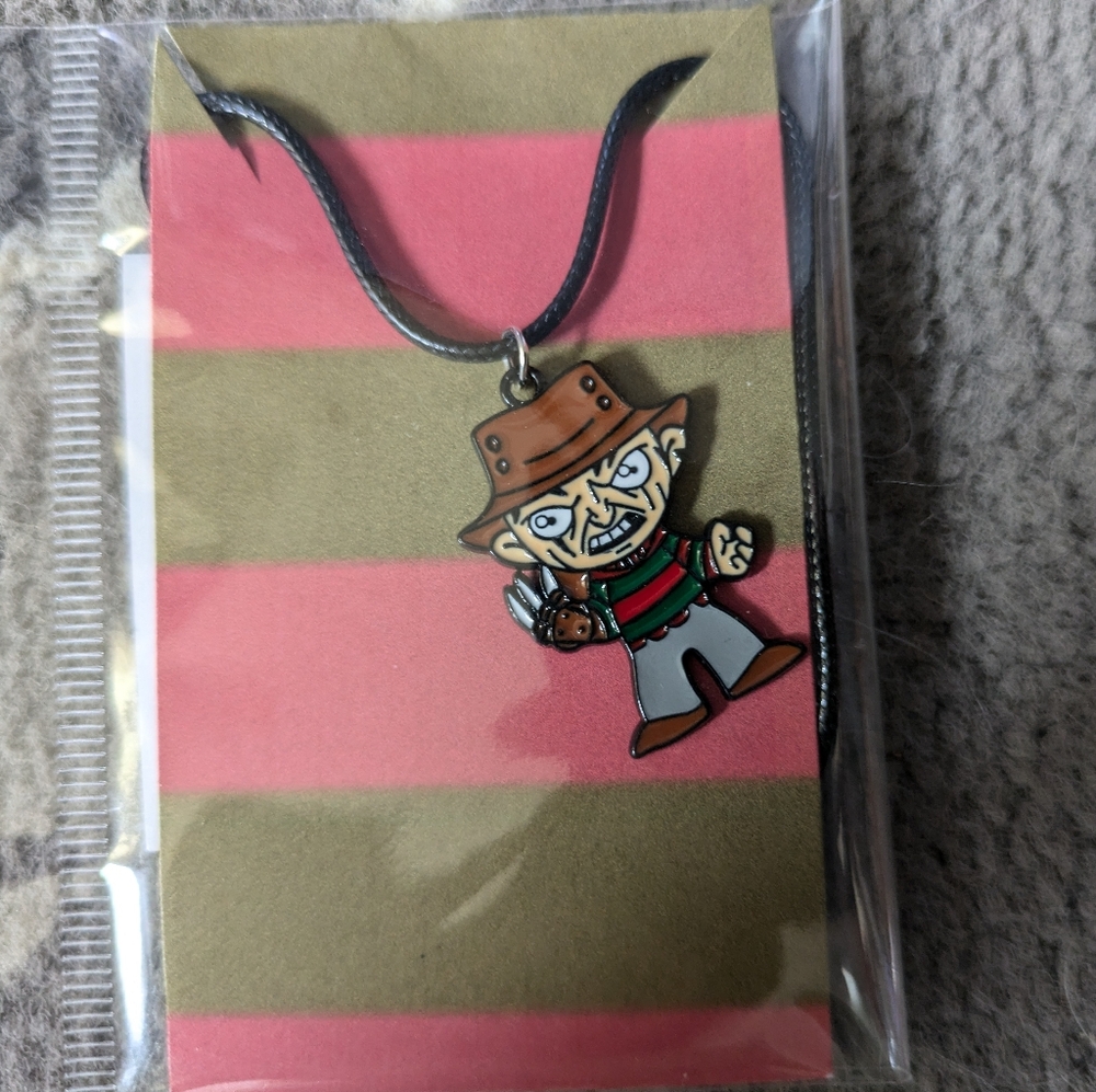 New in Package Freddy Kruger Enamel Necklace